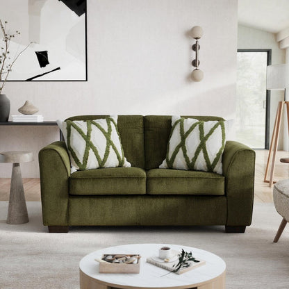 Marvella Living Room Sofa and Loveseat Set, Chenille Upholstery, Accent Pillows
