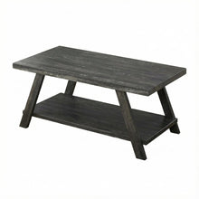 Charcoal Coffee Table with Replicated Wood Surface and Sturdy Construction