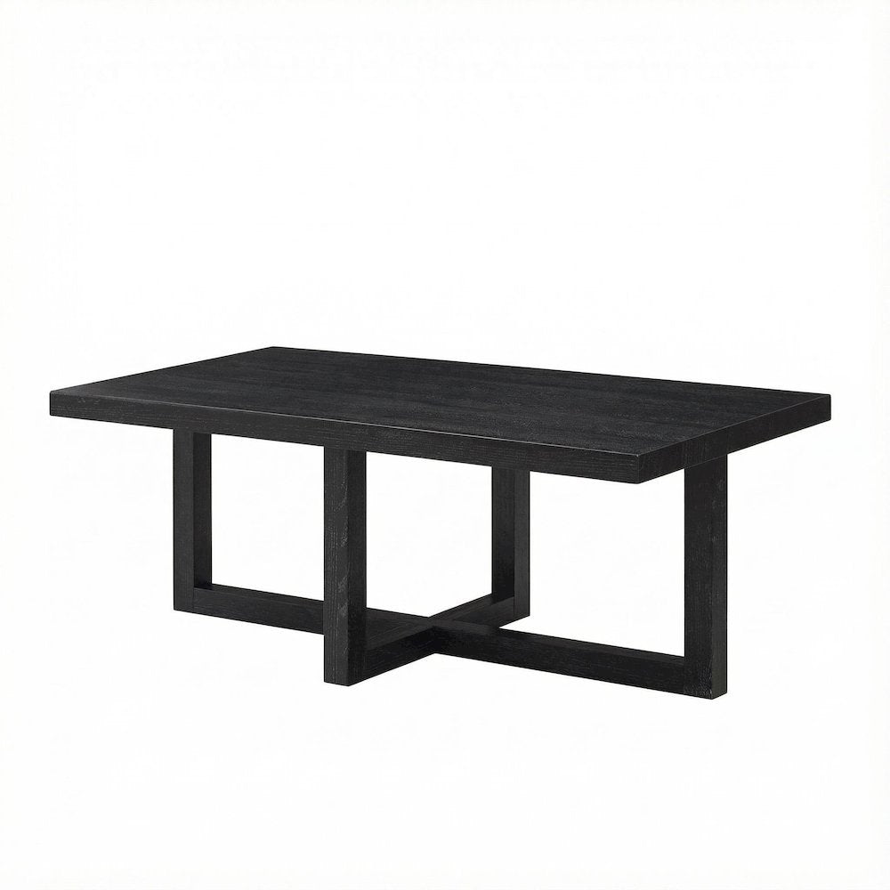 Black Contemporary Coffee Table with Sturdy Build and Sleek Modern Design