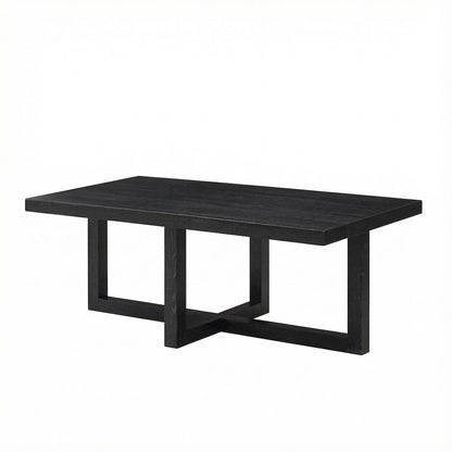 Black Contemporary Coffee Table with Sturdy Build and Sleek Modern Design