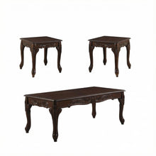 Dark Cherry 3-Piece Wood Coffee and End Table Set with Durable Finish