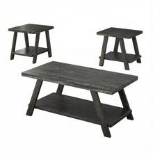 Charcoal Replicated Wood Coffee Table with Shelving and Modern Design