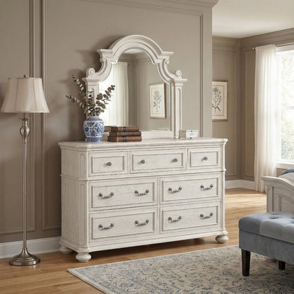 Nelson French Traditional 5-Piece Bedroom Set, Antique White, King
