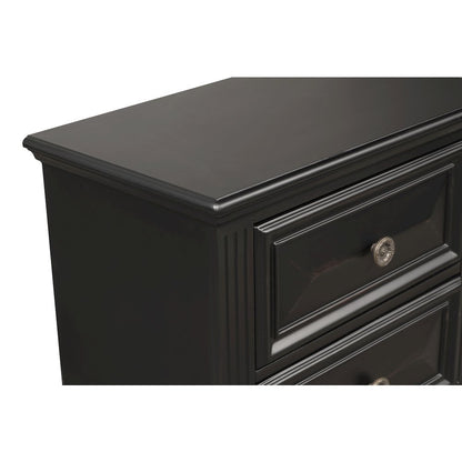 Renova Vintage Black 2-Drawer Nightstand