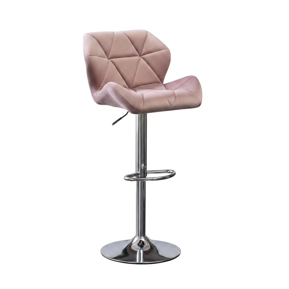 Mauve Velvet Diamond Tufted Swivel Barstool Set of 2 with Adjustable Height