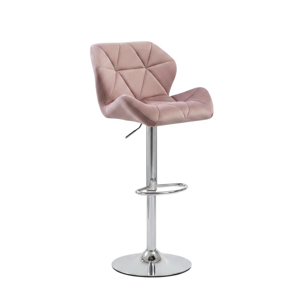 Mauve Velvet Diamond Tufted Swivel Barstool Set of 2 with Adjustable Height