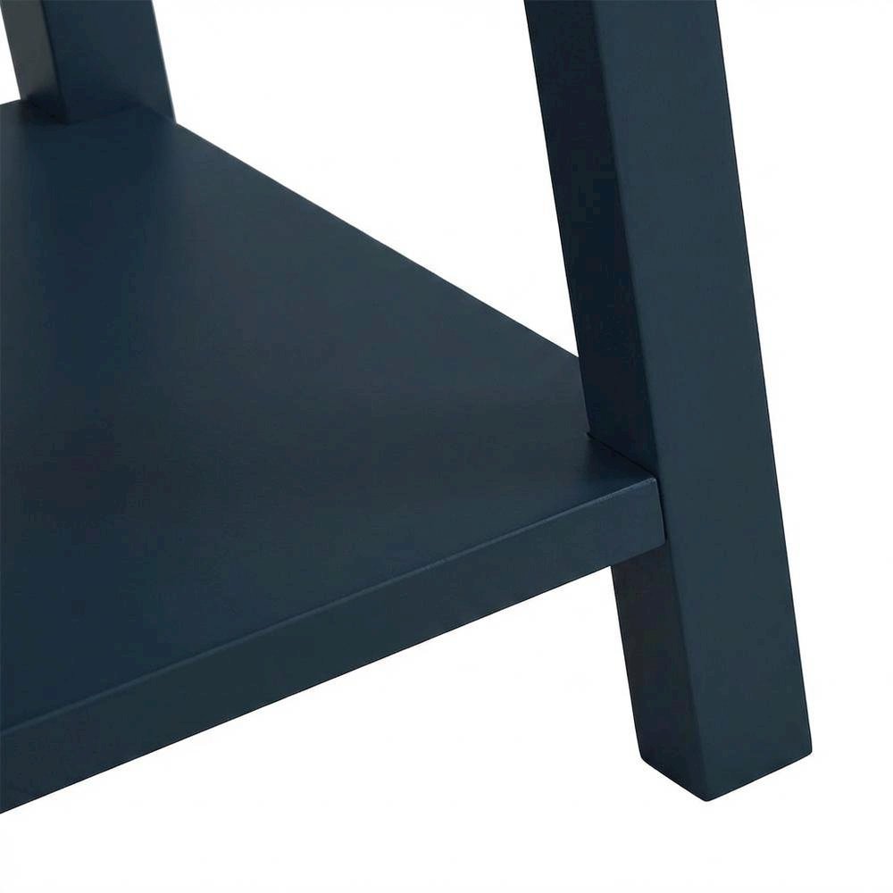 Navy Blue Wood Shelf End Table with Modern Design and Sturdy Construction