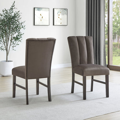 Strata Velvet Upholstered Dining Chairs, Set of 2, Chocolate