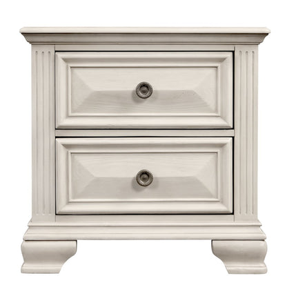 Parchment Wood Bedroom Set, Queen Panel Bed, Dresser, Mirror, Nightstand, Chest