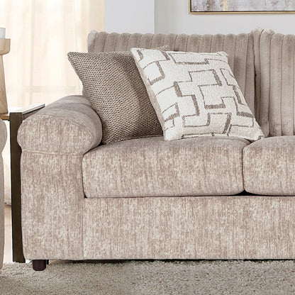 Nason Wide Wale Corduroy Sofa, Loveseat, and Ottoman Set, Parchment