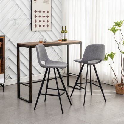 Porth Fabric Kitchen 28.25" Barstools, Set of 2, Gray