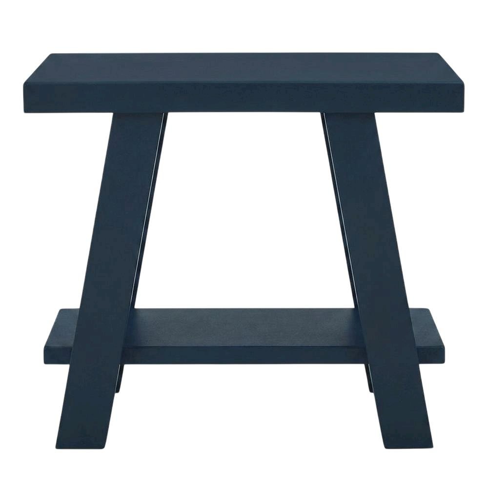 Navy Blue, Side Table, Open Shelf, Quality Build, Durable Wood Frame
