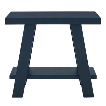 Navy Blue, Side Table, Open Shelf, Quality Build, Durable Wood Frame