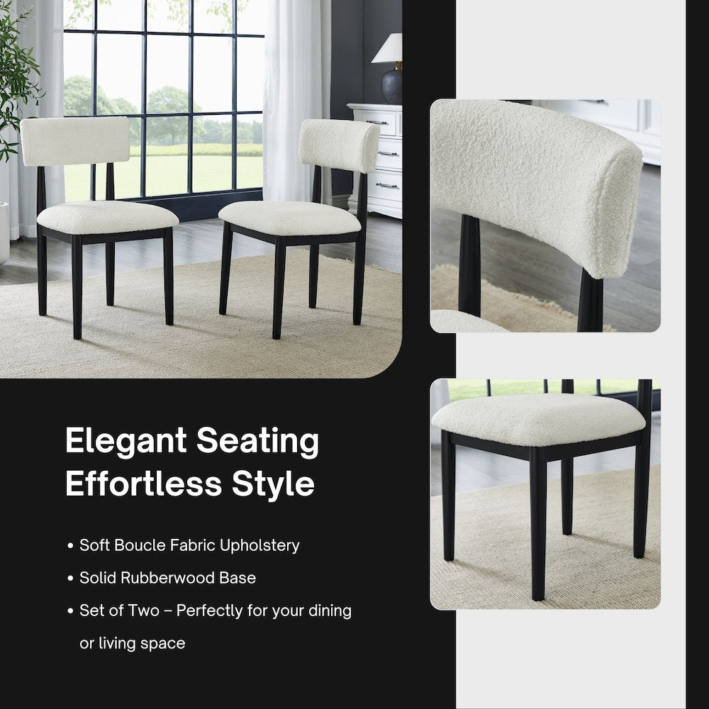 Edo 5-Piece Dining Set, Round Trestle Table and 4 Chairs, Gray and Black
