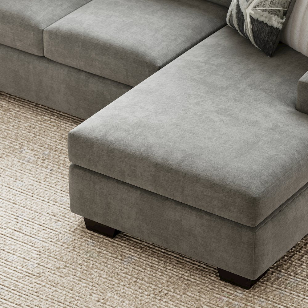 Arden Living Room Sofa Set with Convertible Sofa Chaise and Loveseat, Posh Gray