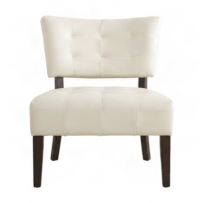 Faux Leather Tufted Oversized Accent Chair, Armchair for Living Room, White