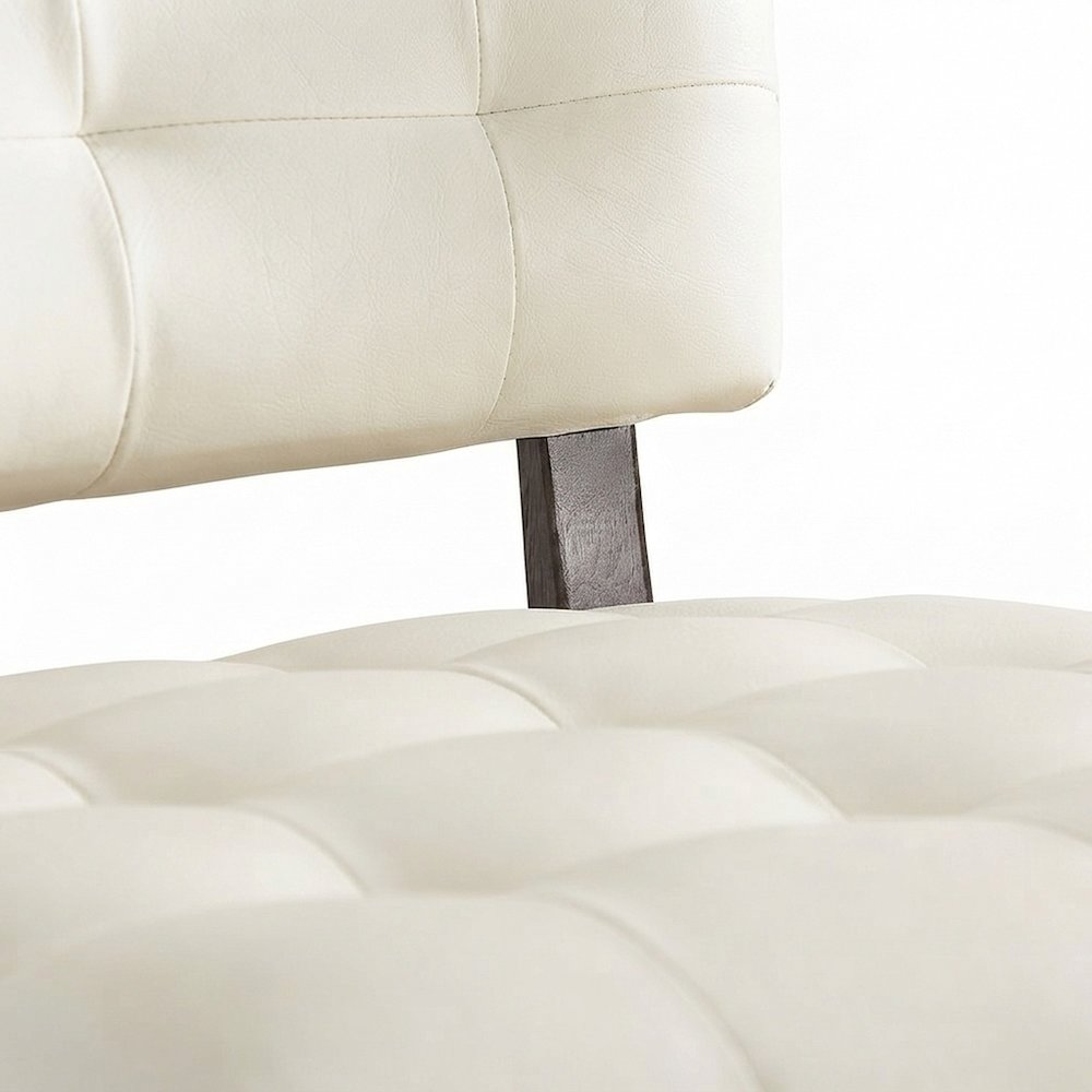 Faux Leather Tufted Oversized Accent Chair, Armchair for Living Room, White