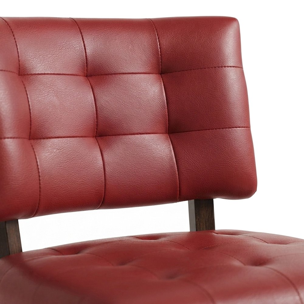 Faux Leather Tufted Oversized Accent Chair, Armchair for Living Room, Red