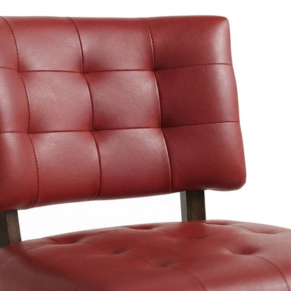 Faux Leather Tufted Oversized Accent Chair, Armchair for Living Room, Red