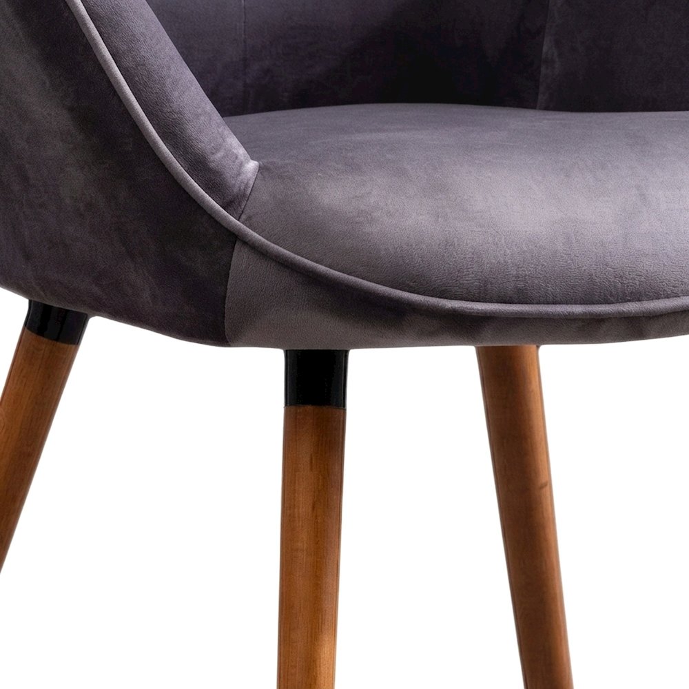 Velvet Button-Tufted Accent Chair, Mid-Century Modern Armchair, Grey