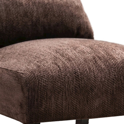 Pisano Fabric Armless Accent Chair with Matching Kidney Pillow, Chocolate