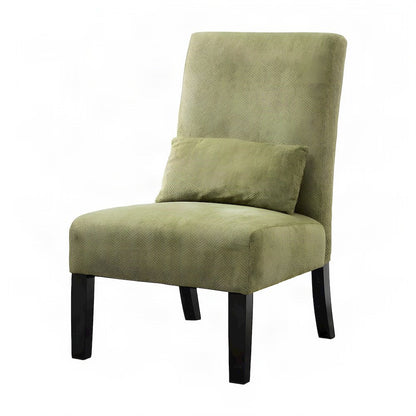 Pisano Fabric Armless Accent Chair with Matching Kidney Pillow, Green