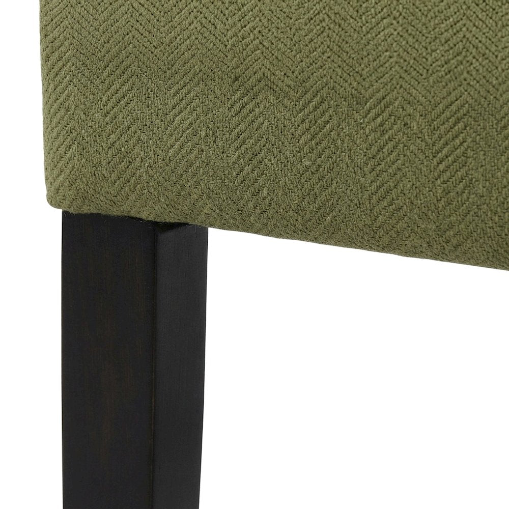 Pisano Fabric Armless Accent Chair with Matching Kidney Pillow, Green