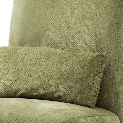 Pisano Fabric Armless Accent Chair with Matching Kidney Pillow, Green