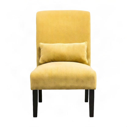 Pisano Fabric Armless Accent Chair with Matching Kidney Pillow, Yellow