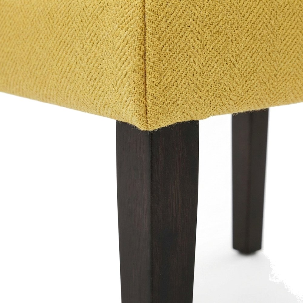 Pisano Fabric Armless Accent Chair with Matching Kidney Pillow, Yellow