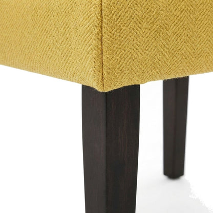 Pisano Fabric Armless Accent Chair with Matching Kidney Pillow, Yellow