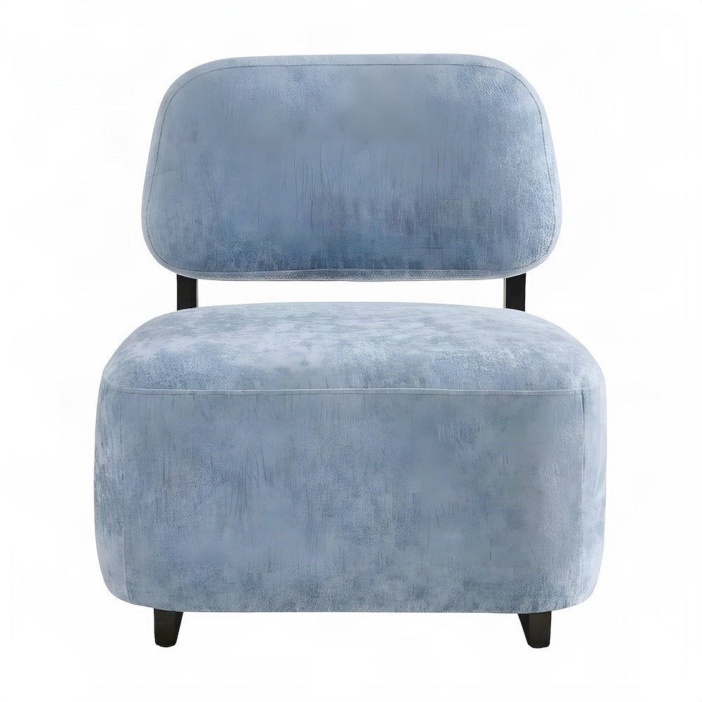 Chenille Modern Accent Chair with Solid Wood Frame, Upholstered, Blue