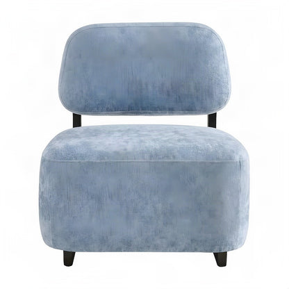 Chenille Modern Accent Chair with Solid Wood Frame, Upholstered, Blue