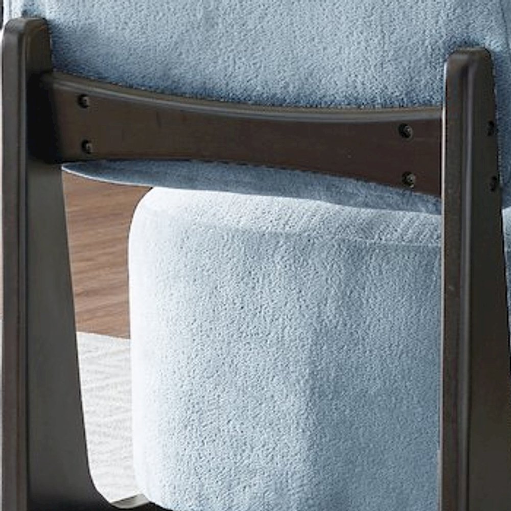 Chenille Modern Accent Chair with Solid Wood Frame, Upholstered, Blue