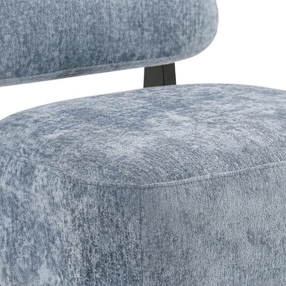 Chenille Modern Accent Chair with Solid Wood Frame, Upholstered, Blue