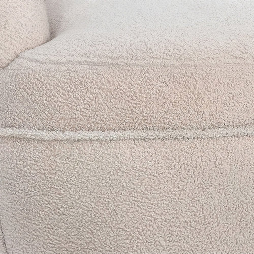 Sherpa Swivel Barrel Accent Chair with Teddy Upholstery, 360, Beige