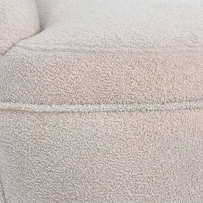 Sherpa Swivel Barrel Accent Chair with Teddy Upholstery, 360, Beige