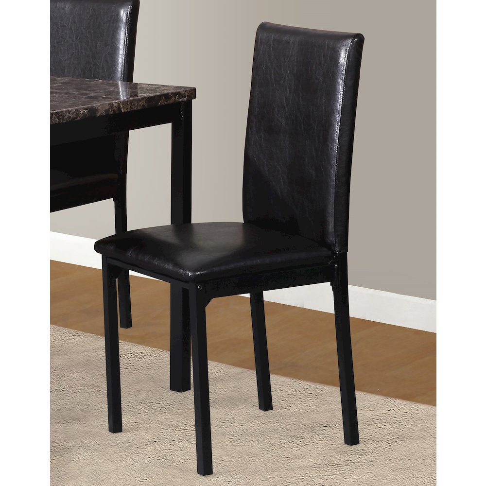 Citico 5-Pc Dinette Set with Laminated Faux Marble Top and 4 Black Chairs