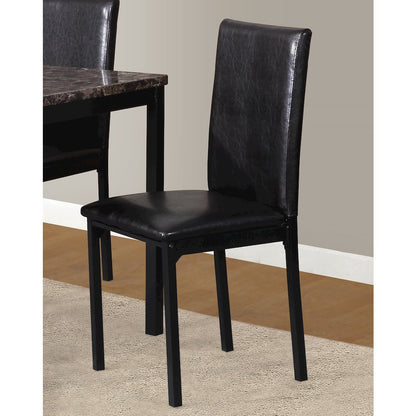 Citico 5-Pc Dinette Set with Laminated Faux Marble Top and 4 Black Chairs