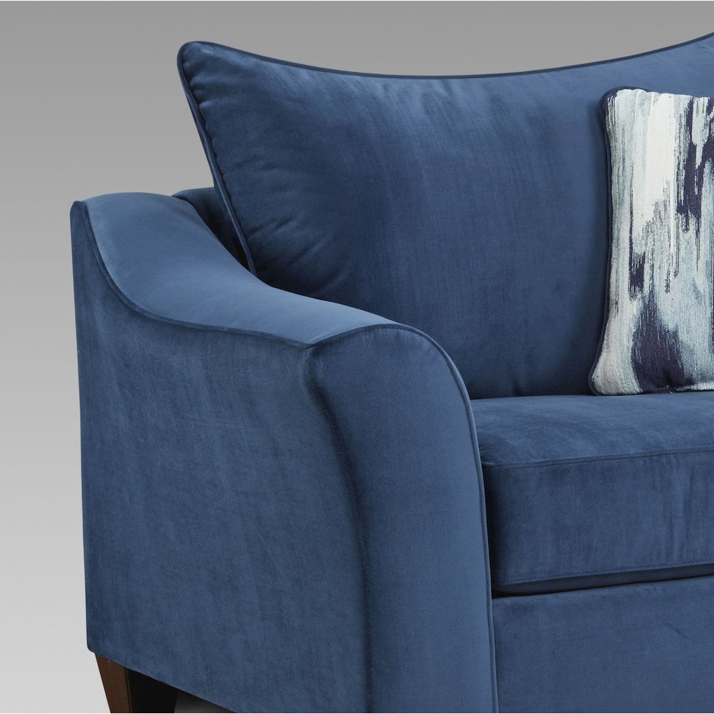 Camero Fabric Pillowback 4-Piece Sofa Set in Navy Blue