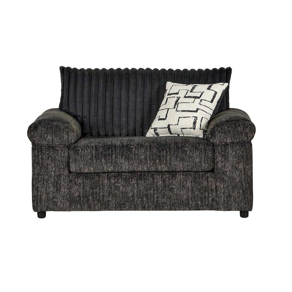 Nason Wide Wale Corduroy Living Room 4-Piece Sofa Set, Charcoal