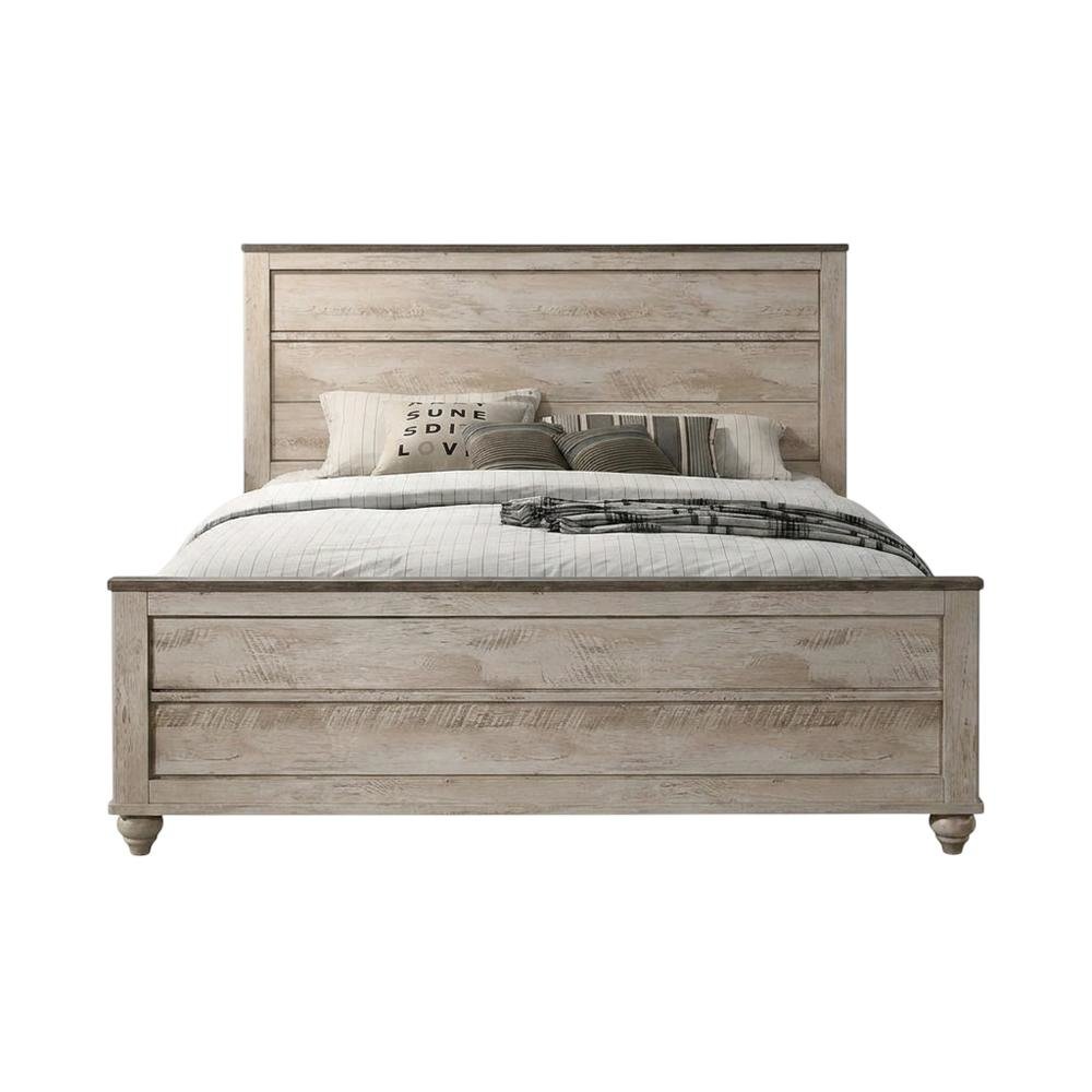 Contemporary Wood Veneer Queen Bedroom Set with Dresser and Nightstand, Grey