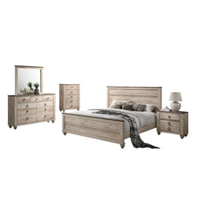 Wood Veneer Queen Bedroom Furniture Set with Dresser, Mirror and Chest, Grey