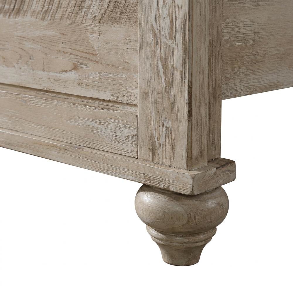 Wood Veneer Queen Bedroom Furniture Set with Dresser, Mirror and Chest, Grey