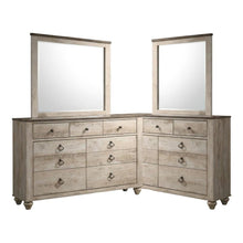 Wood Veneer Queen Bedroom Furniture Set with Dresser, Mirror and Chest, Grey