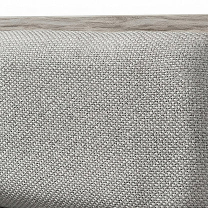 King Size Upholstered Wood Panel Platform Bed Frame with Headboard, Grey