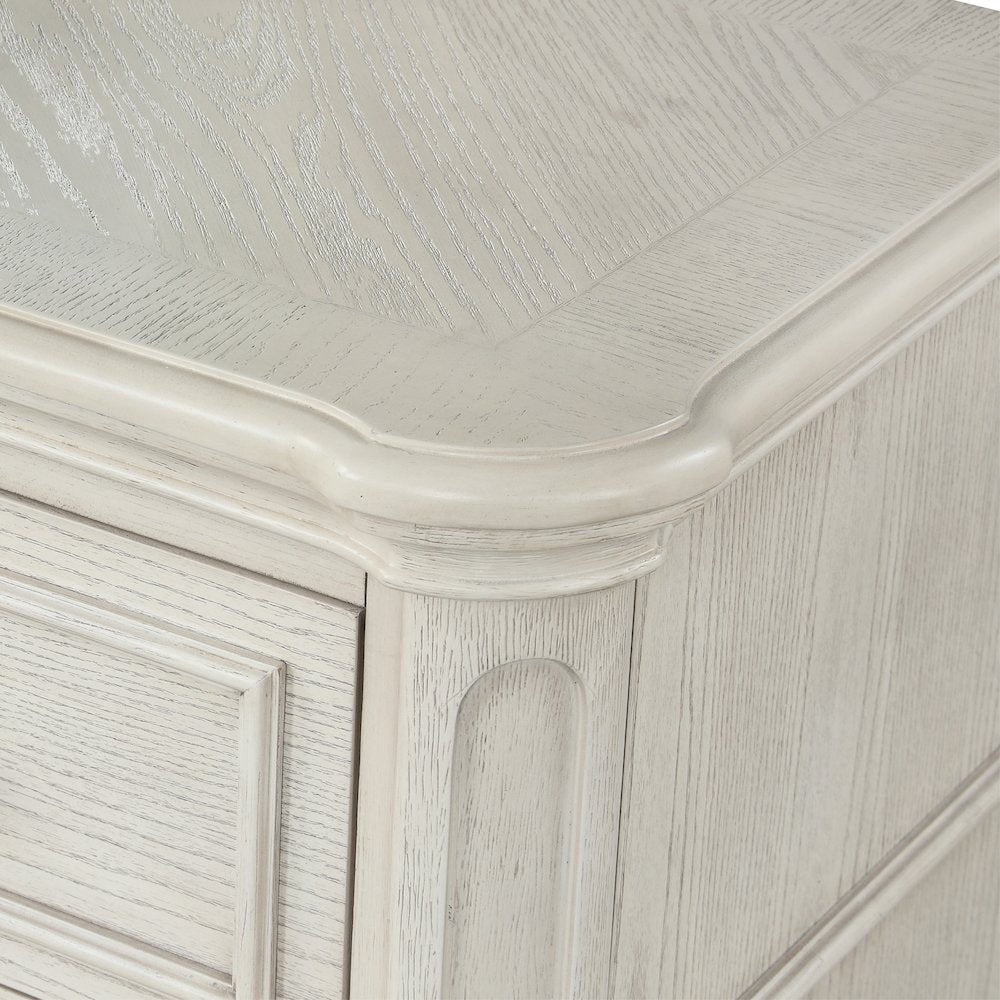 Nelson French Traditional 5-Piece Bedroom Set, Antique White, King