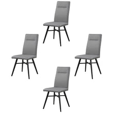 Faux Leather Metal Frame Modern Dining Room Chairs Set, Grey, Set of 4