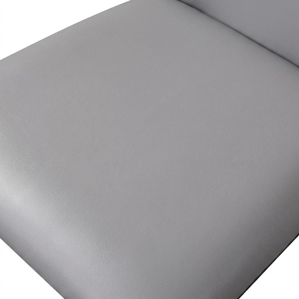Faux Leather Metal Frame Modern Dining Room Chairs Set, Grey, Set of 4