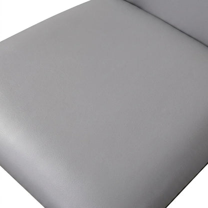 Faux Leather Metal Frame Modern Dining Room Chairs Set, Grey, Set of 4